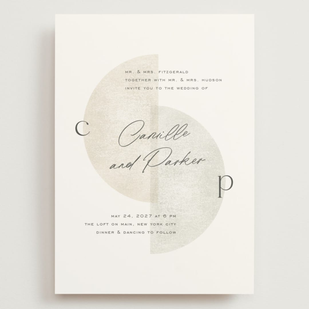 "Camille" - Wedding Invitations in Stone by Jackie Crawford - Front