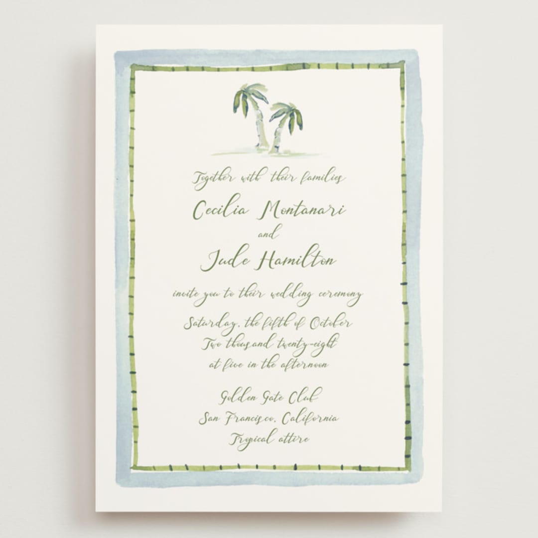 "Alento" - Wedding Invitations in Celeste by Pati Cascino - Front
