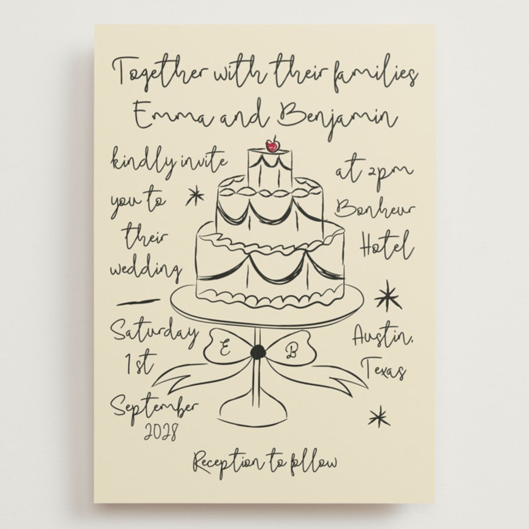"Modern Love" - Wedding Invitations in Champagne by Helena Vitto - Front