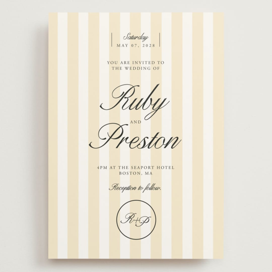 "Elegant and Formal" - Wedding Invitations in Sunshine by Jen Ramsey - Front