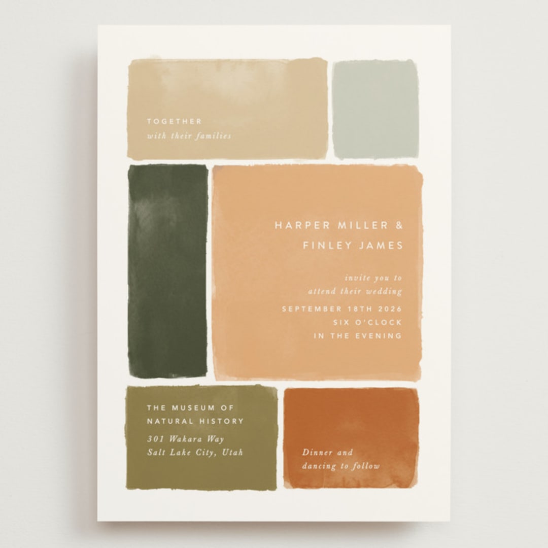 "Concord" - Wedding Invitations in Moss by Robert and Stella - Front