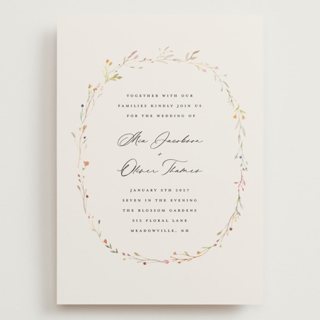 "delicate florals" - Wedding Invitations in Snow by Lori Wemple - Front