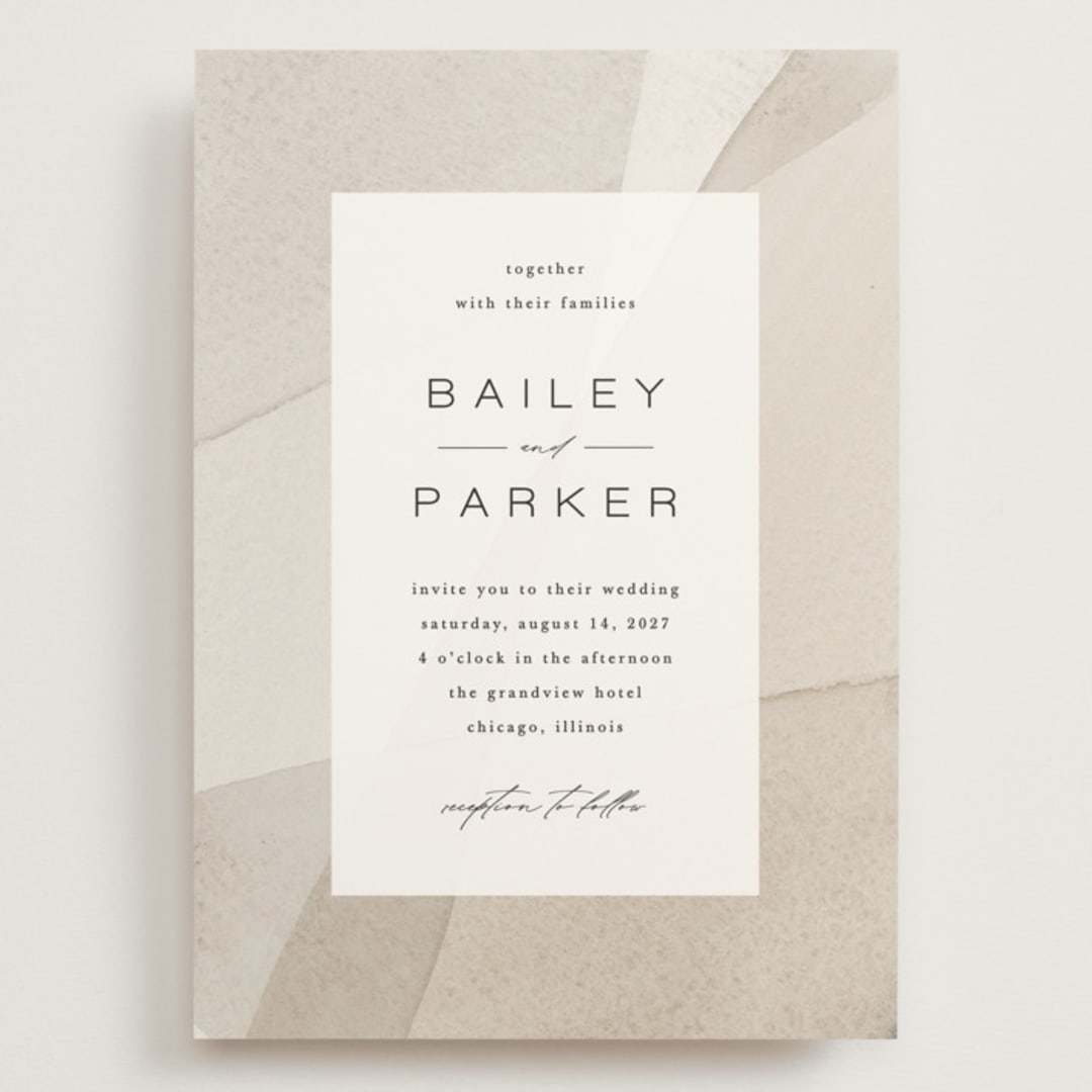 "Gossamer" - Wedding Invitations in Sandstone by Kate Ahn - Front