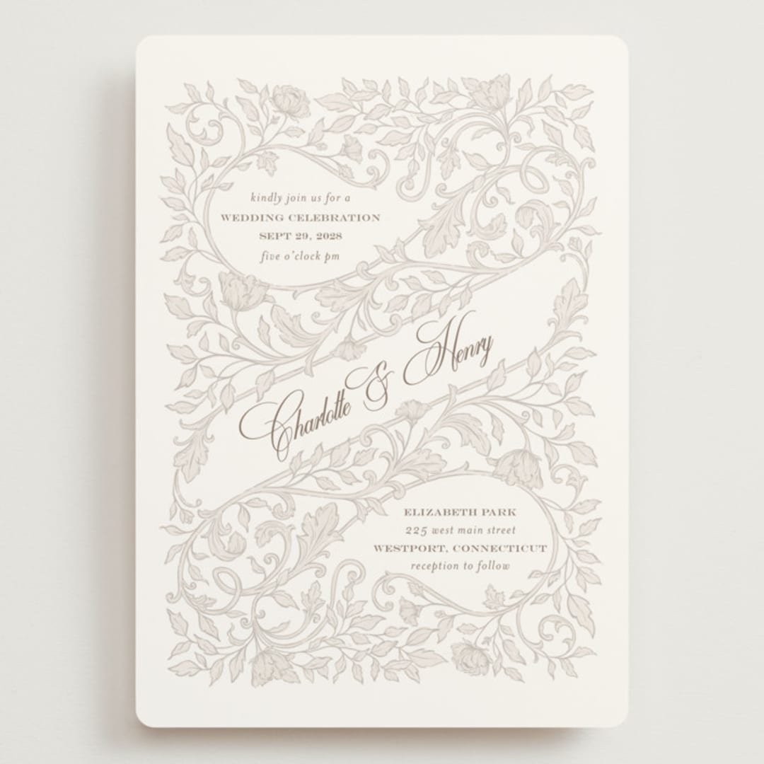 "vintage flourishes" - Wedding Invitations in Natural by BR Designs - Front