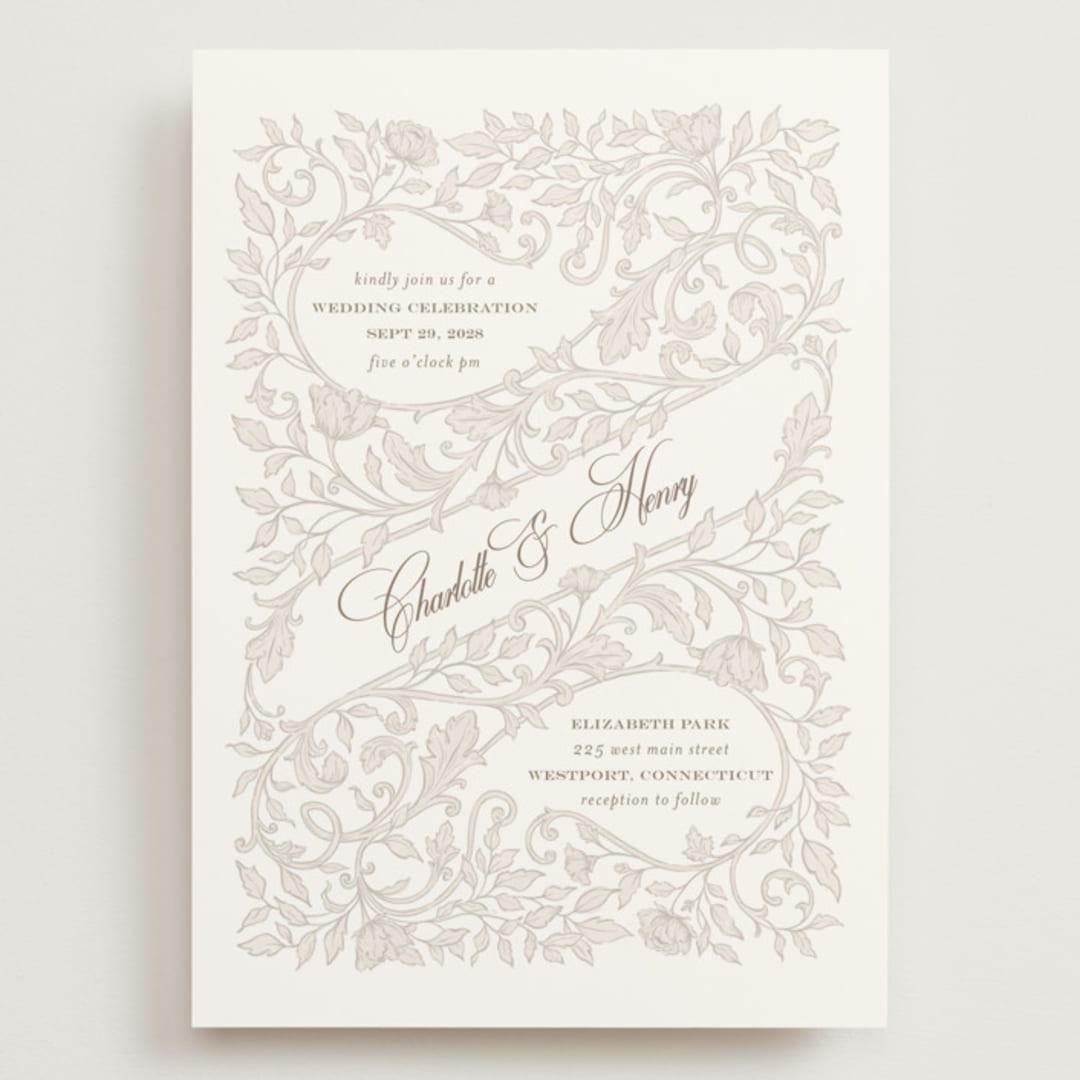 "vintage flourishes" - Wedding Invitations in Natural by BR Designs - Front