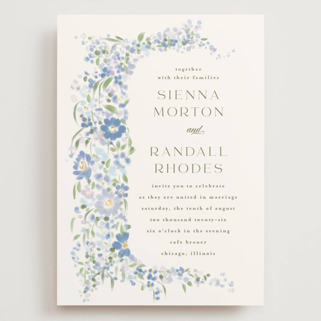 "Meander" - Wedding Invitations in Lilac by Angela Marzuki - Front