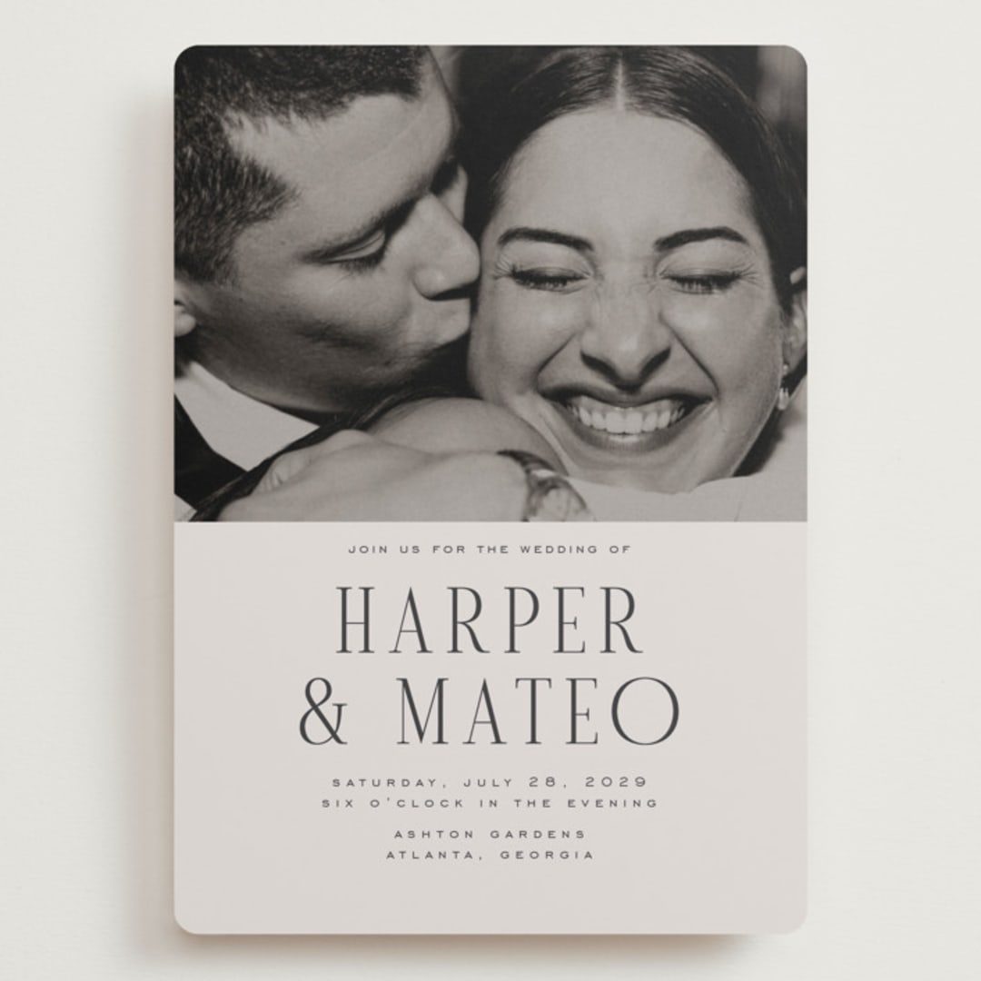 "Close-up" - Wedding Invitations in Sandstone by Nicole Walsh - Front