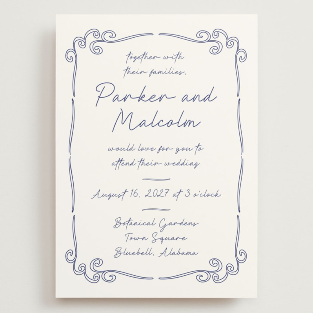 "Santorini" - Wedding Invitations in Cerulean by Zani van Zyl - Front