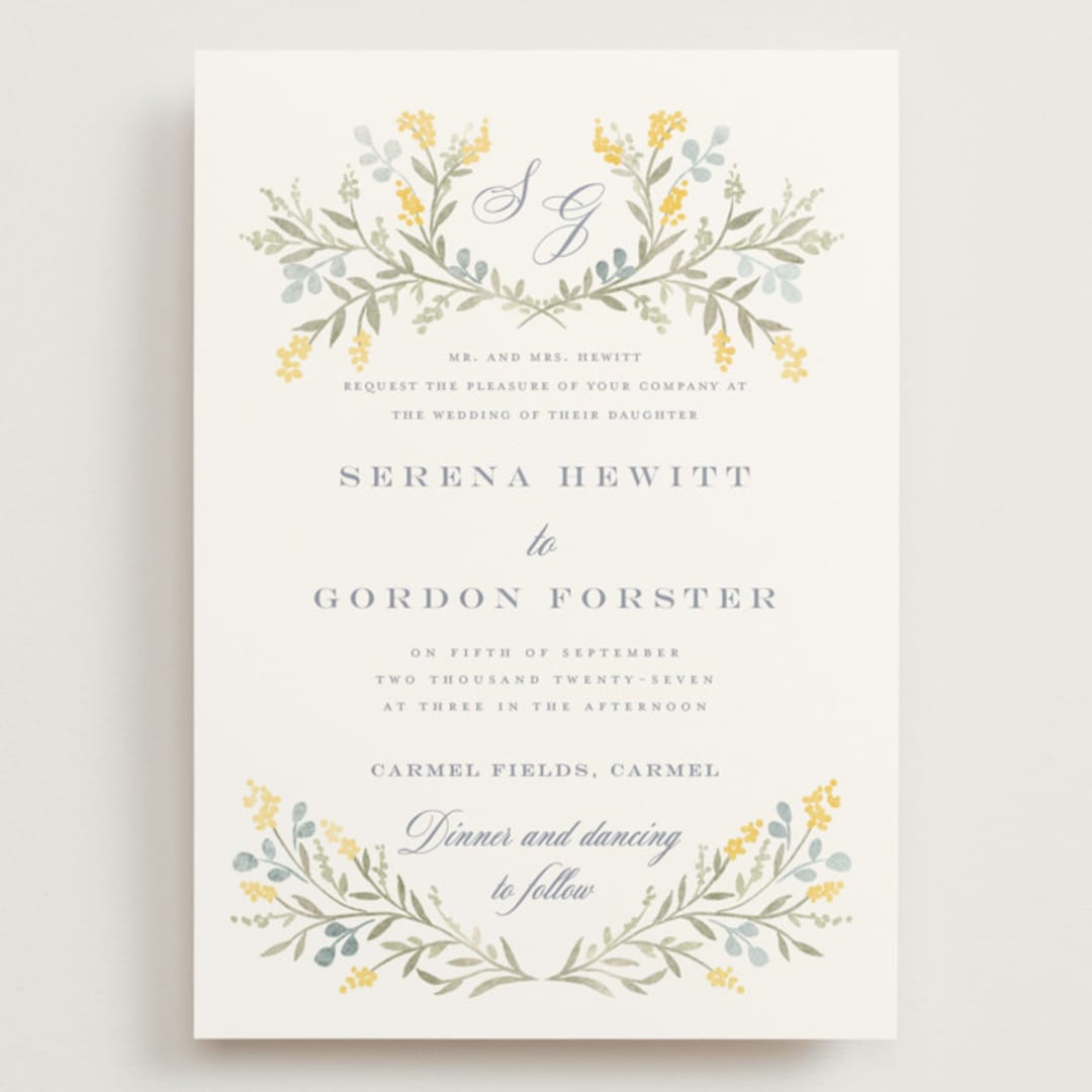 "Monogrammed" - Wedding Invitations in Spring by Petra Kern - Front