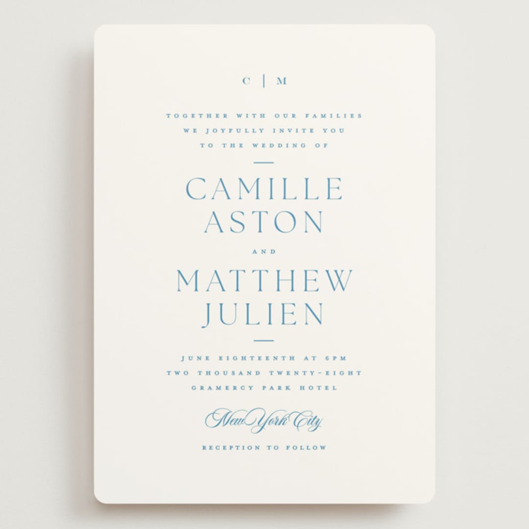 "Gwenyth" - Wedding Invitations in Neptune by Kristie Kern - Front