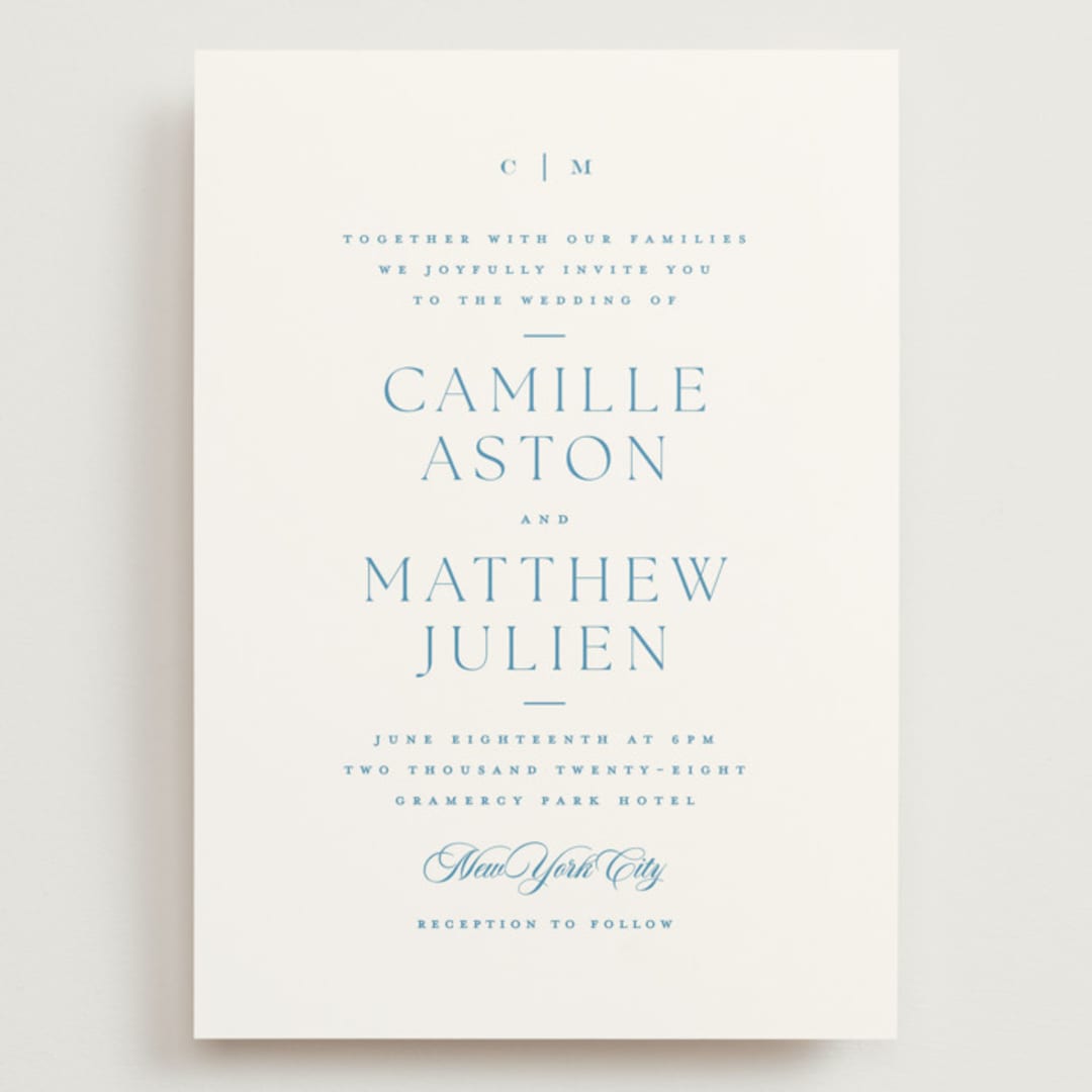 "Gwenyth" - Wedding Invitations in Neptune by Kristie Kern - Front