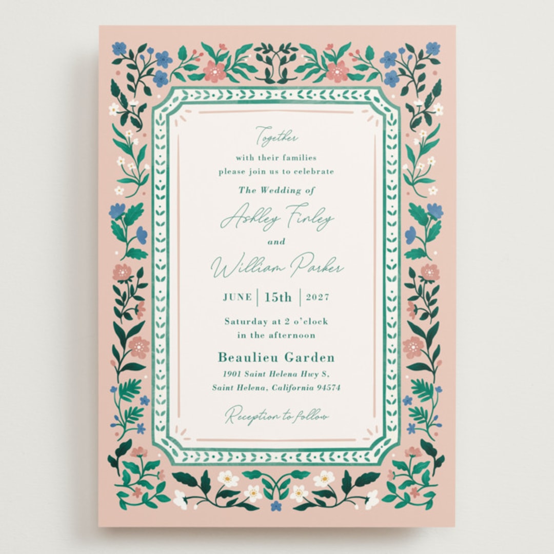 "Le Jardin" - Wedding Invitations in Petal by Elly - Front