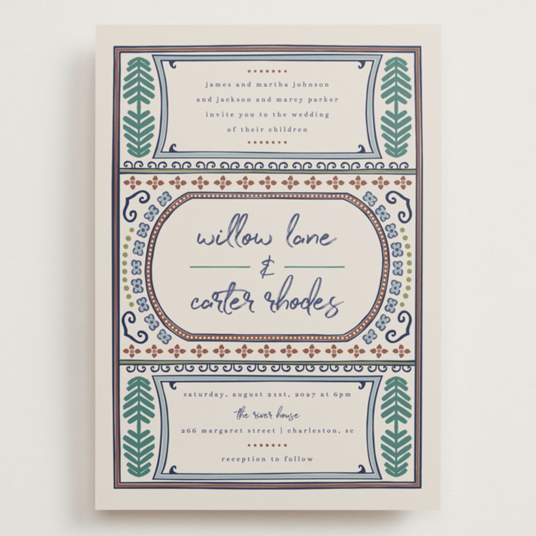 "Vase" - Wedding Invitations in Neptune by Kelly Watkins - Front