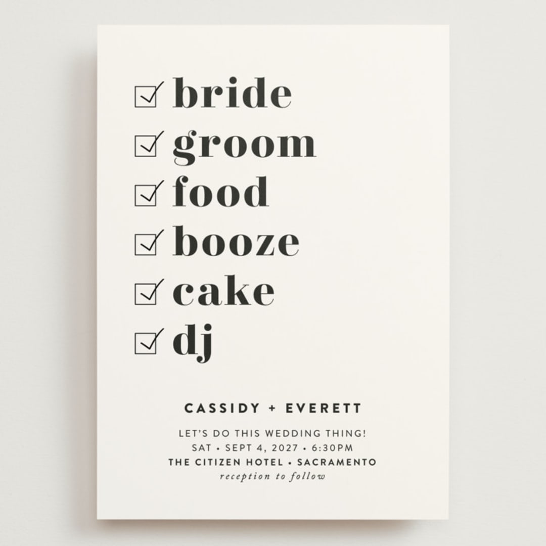 "Key Ingredients" - Wedding Invitations in Cotton by Christie Garcia - Front