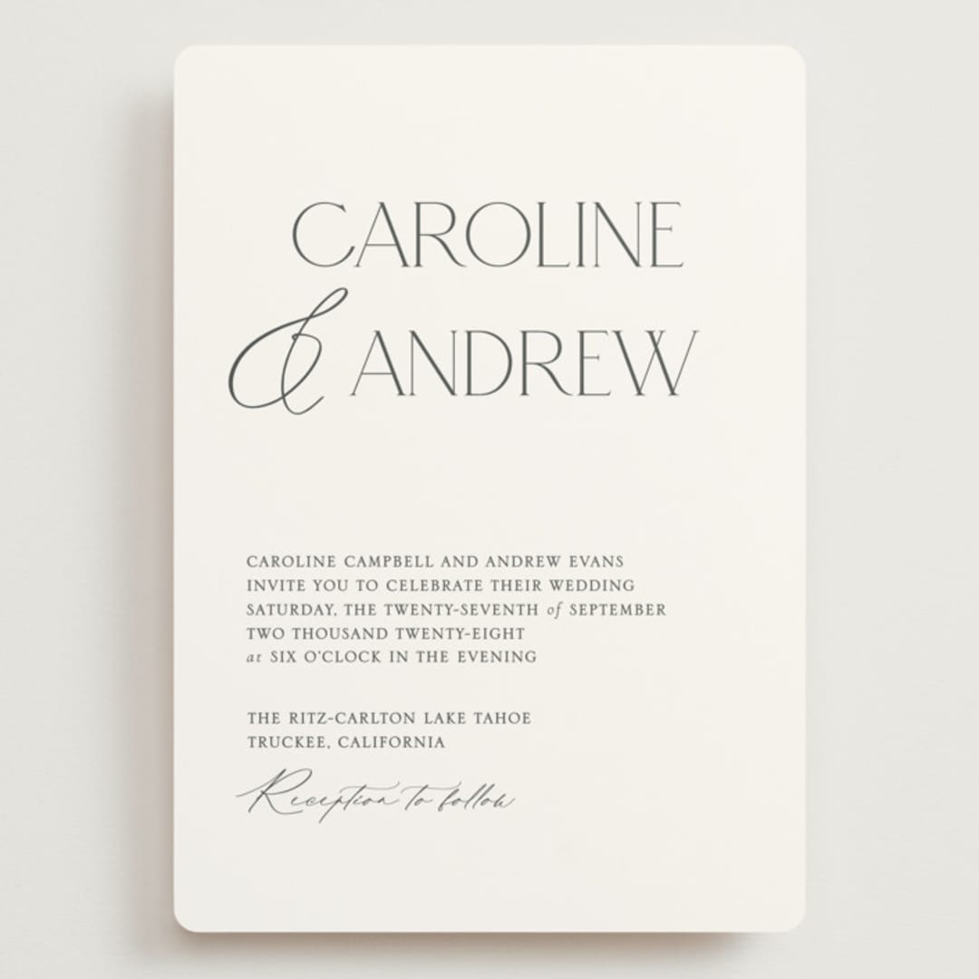 "Contemporary" - Wedding Invitations in Cotton by Vanessa Doyle - Front