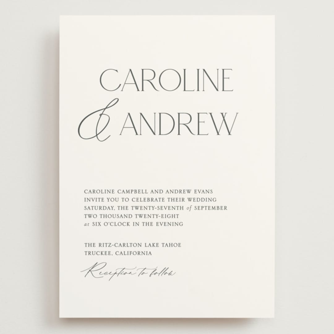"Contemporary" - Wedding Invitations in Cotton by Vanessa Doyle - Front