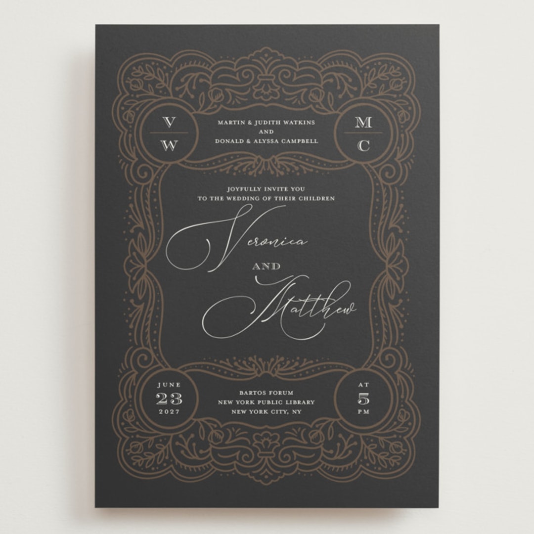 "Eternal Love" - Wedding Invitations in Dark Chocolate by Laura Bolter - Front