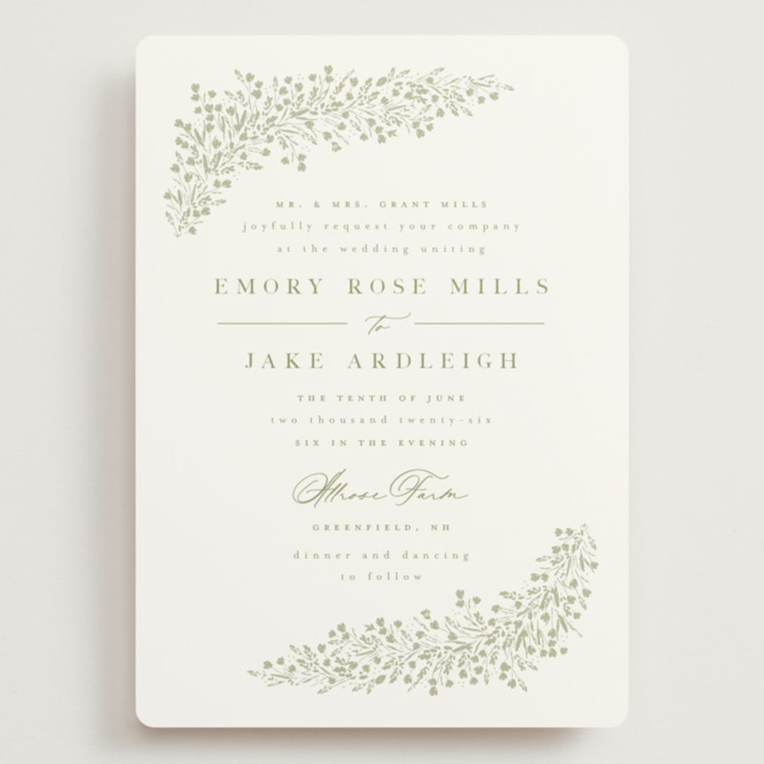 "Villa" - Wedding Invitations in Leaf by Kristie Kern - Front
