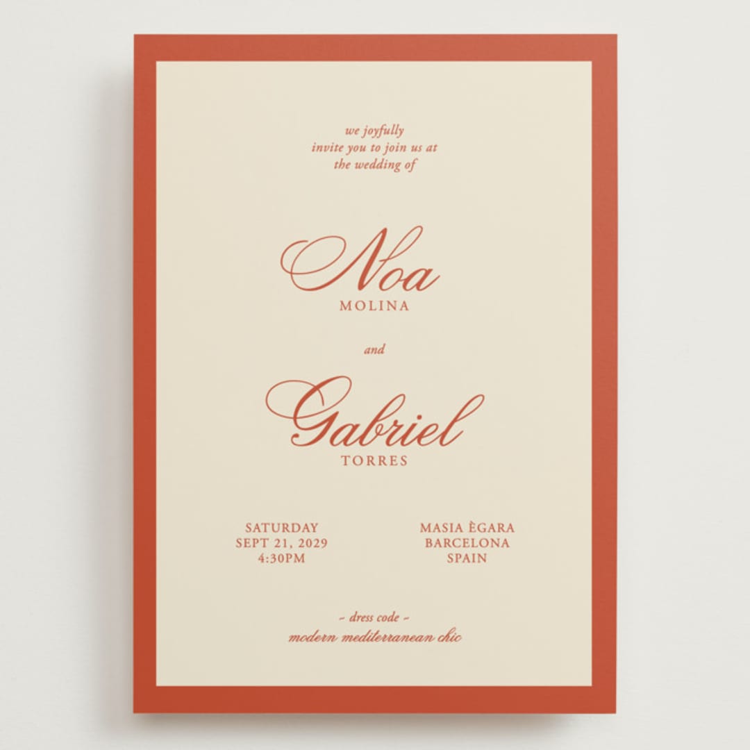 "Borders" - Wedding Invitations in Cherry by Ani Somi - Front