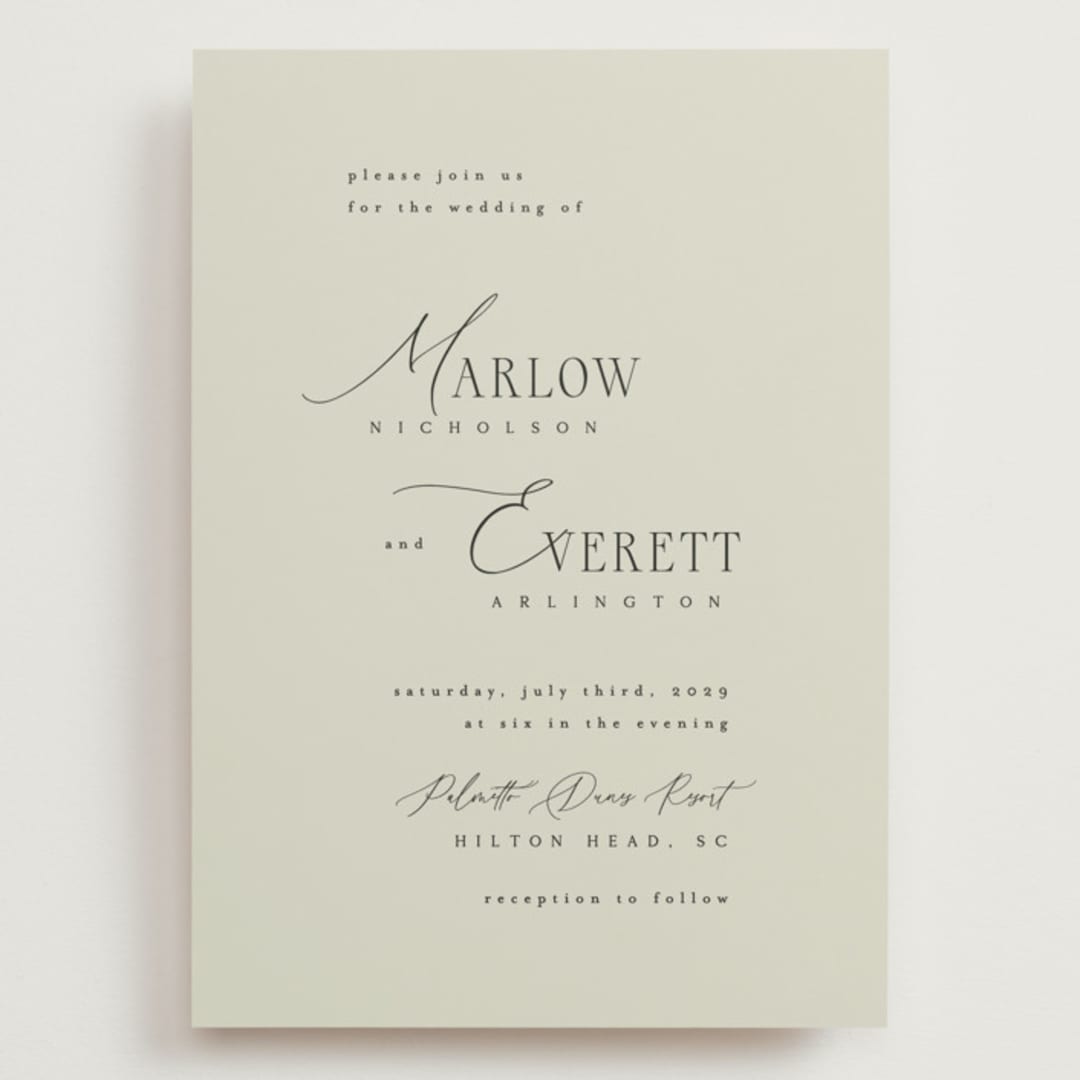 "Scripted Initials" - Wedding Invitations in Spring by Kelly Schmidt - Front