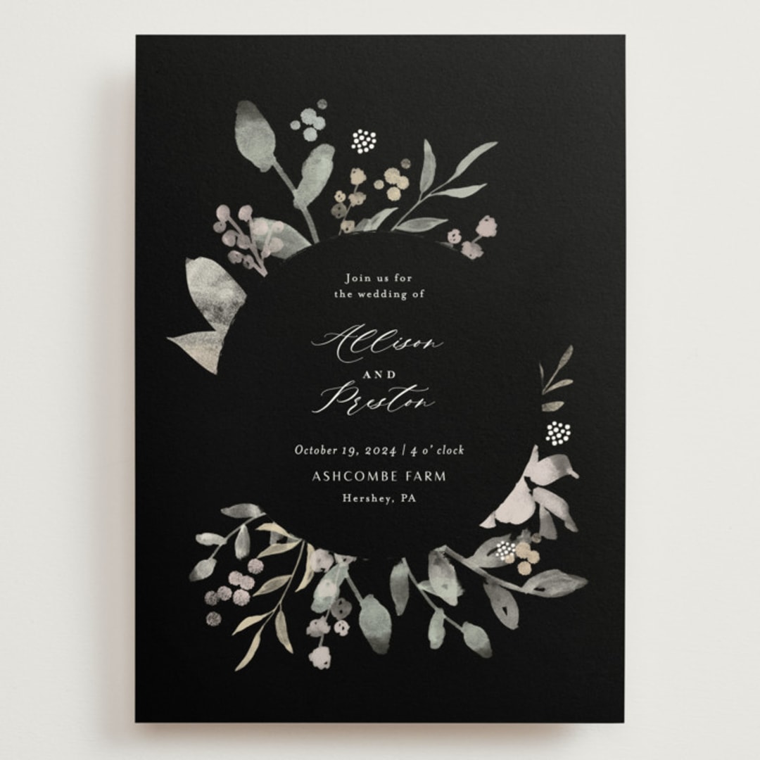 "Enchanted fields" - Wedding Invitations in Noir by Jennifer Wick - Front