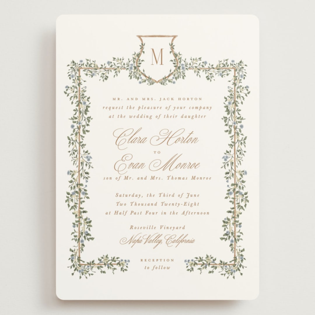"Arbour" - Wedding Invitations in Lake by Leah Bisch - Front