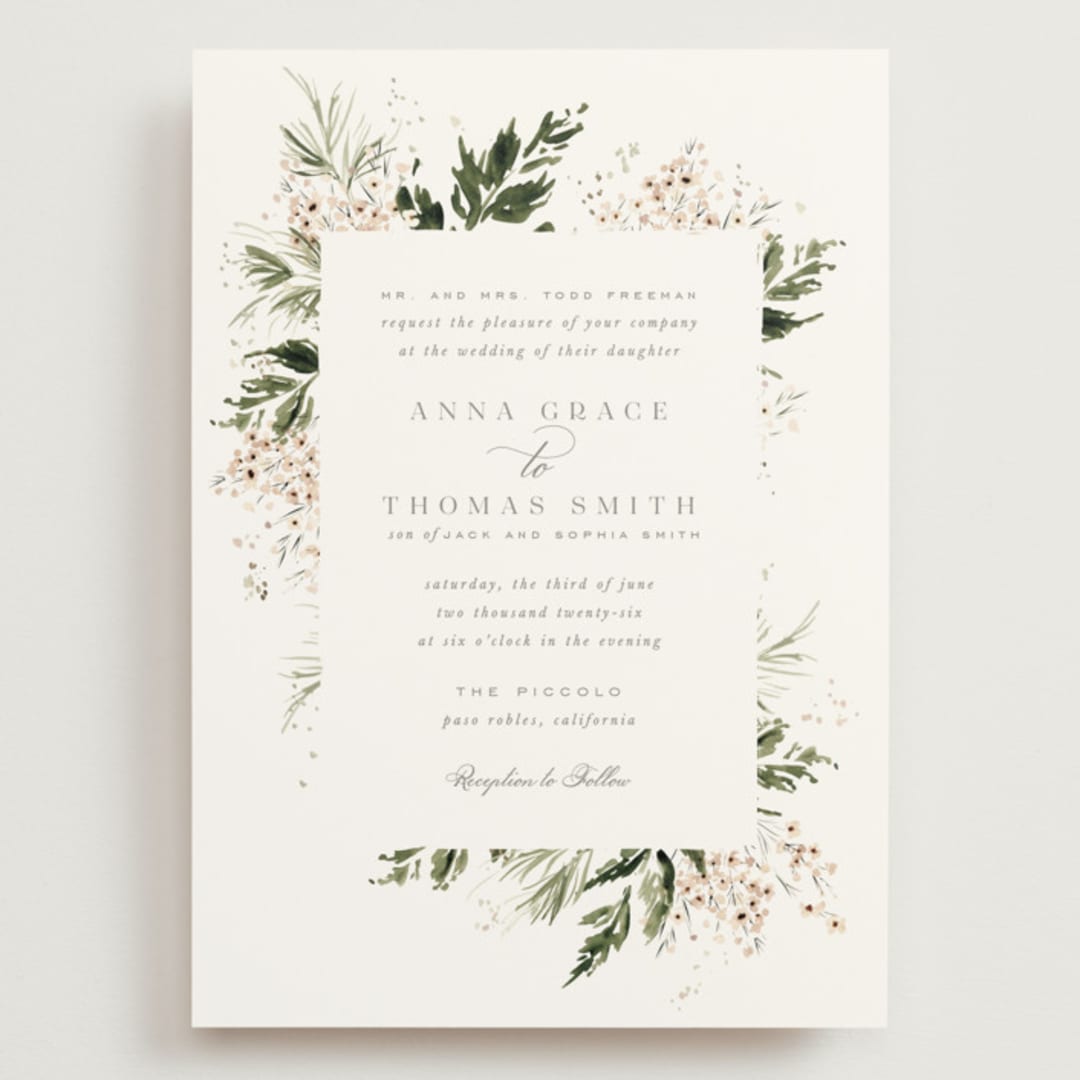 "Grace" - Wedding Invitations in Porcelain by Leah Bisch - Front