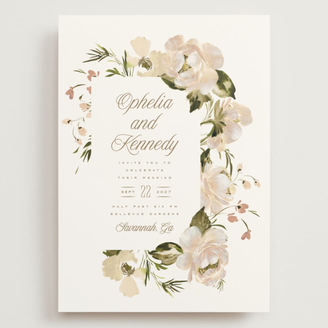 "Felicity" - Wedding Invitations in Pearl by Leah Bisch - Front