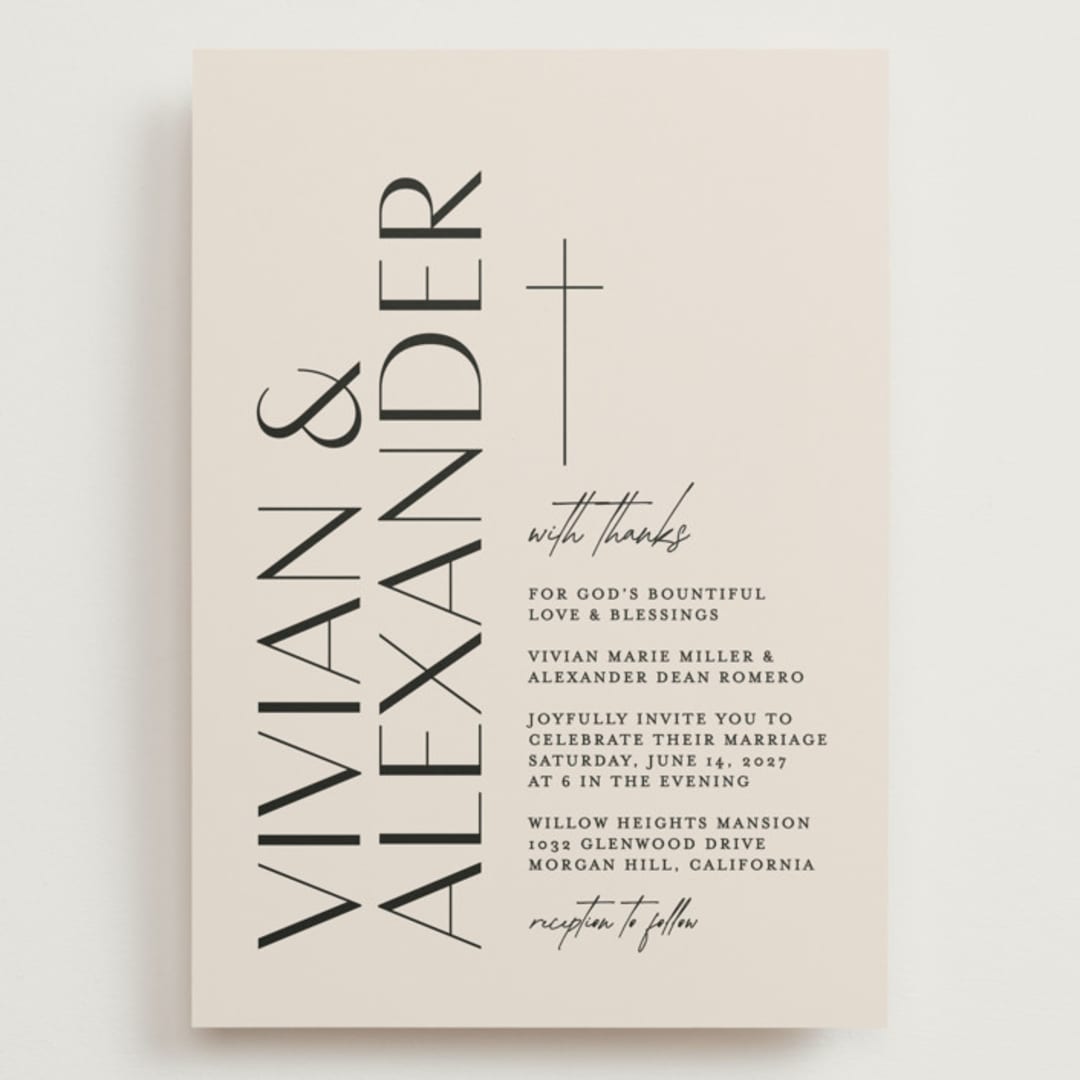 "Ascent" - Wedding Invitations in Ecru by Erica Krystek - Front