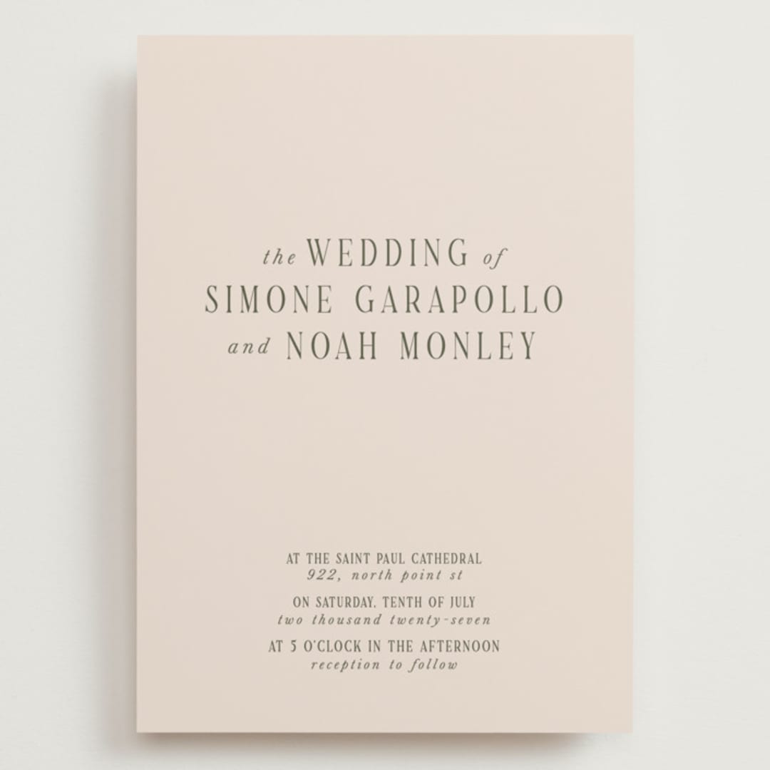 "Fero" - Wedding Invitations in Blush by Pati Cascino - Front