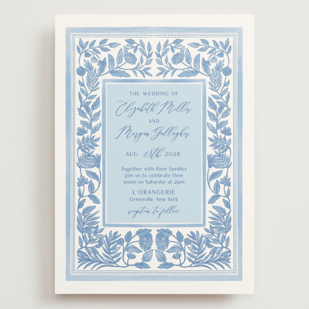"Porcelain Floral" - Wedding Invitations in Porcelain by Elly - Front