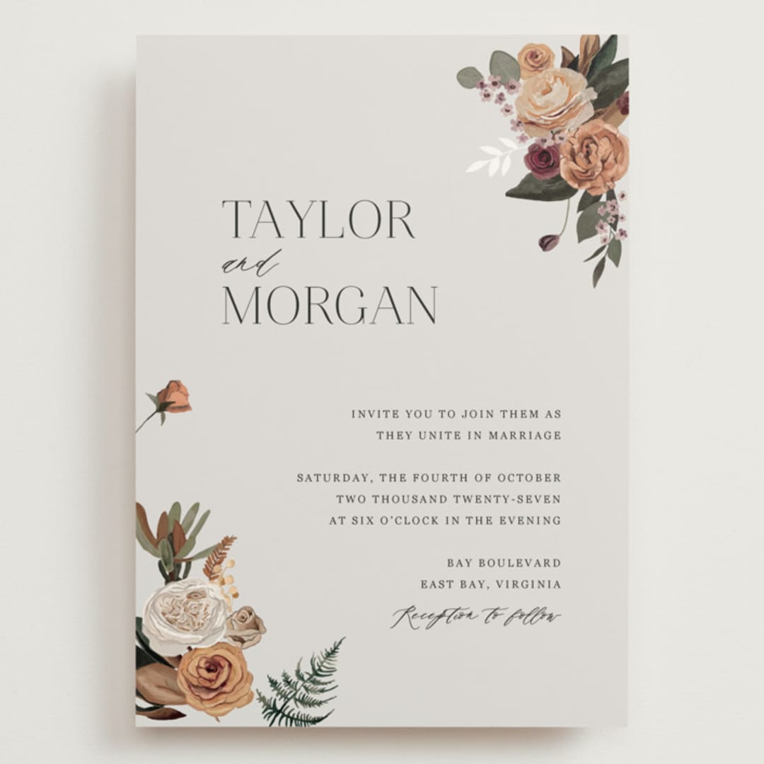 "Boho Chic" - Wedding Invitations in Moonstone by Cass Loh - Front