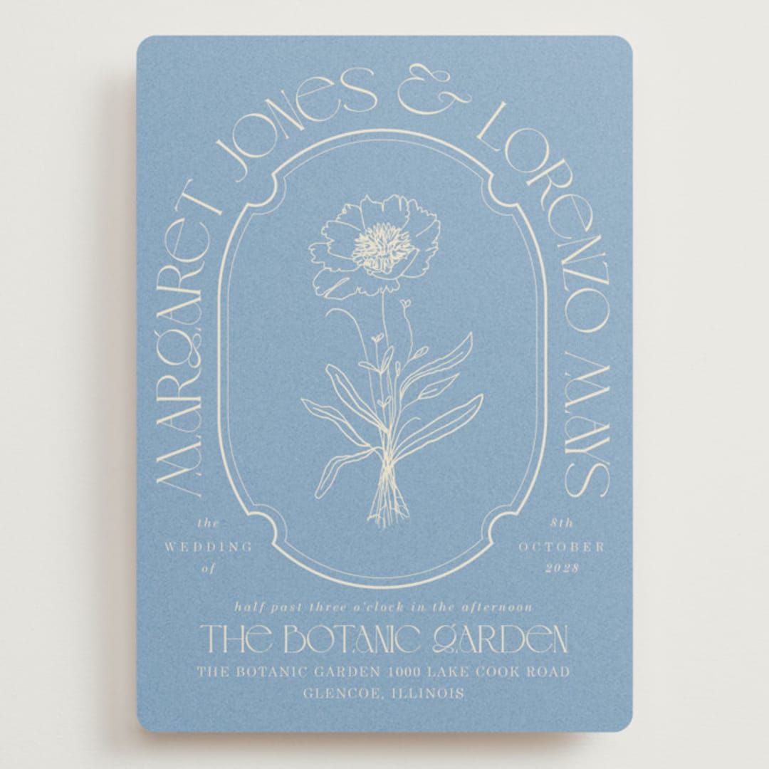 "Flora Arch" - Wedding Invitations in Cerulean by Baumbirdy - Front