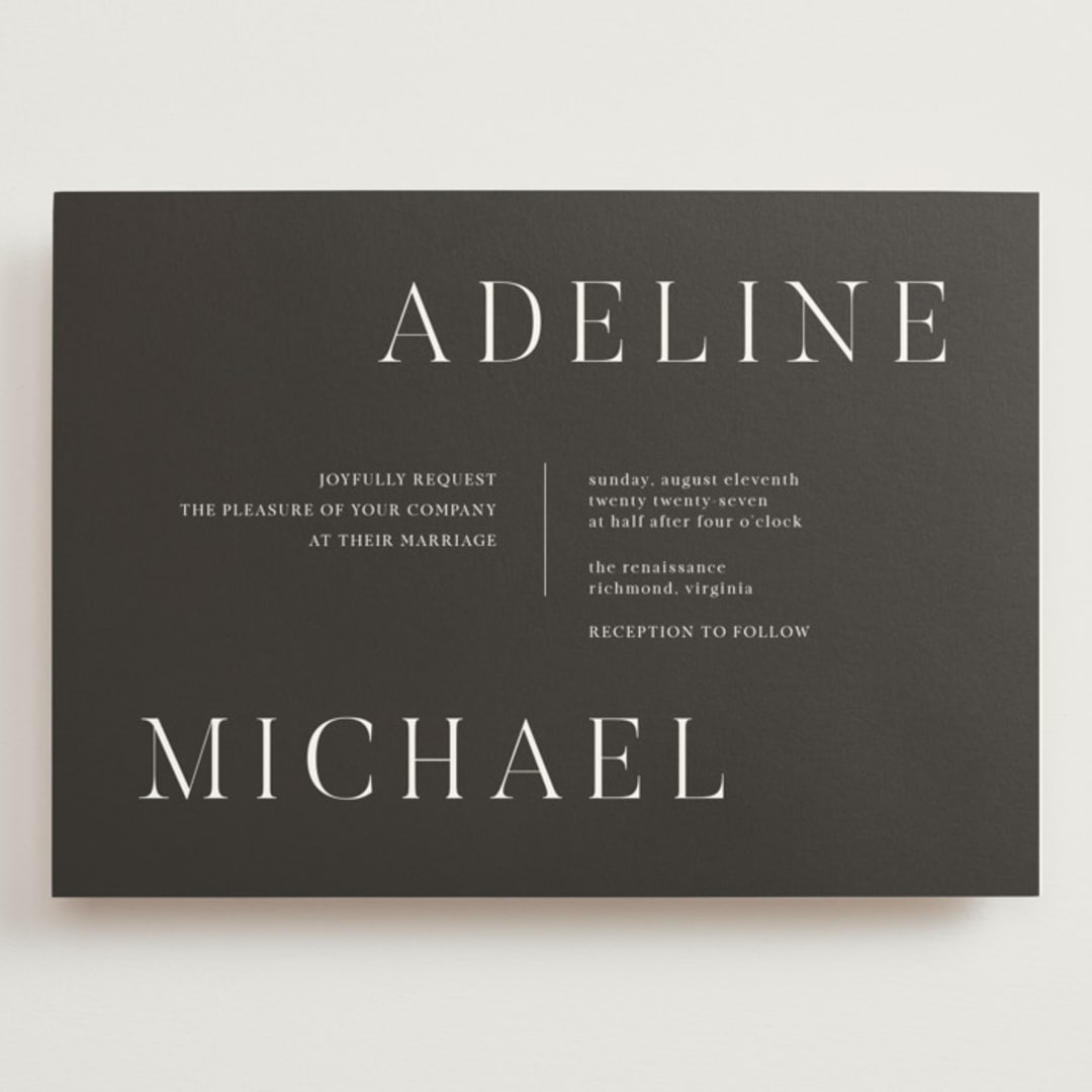 "Around the Way" - Wedding Invitations in Slate by That Girl Press - Front