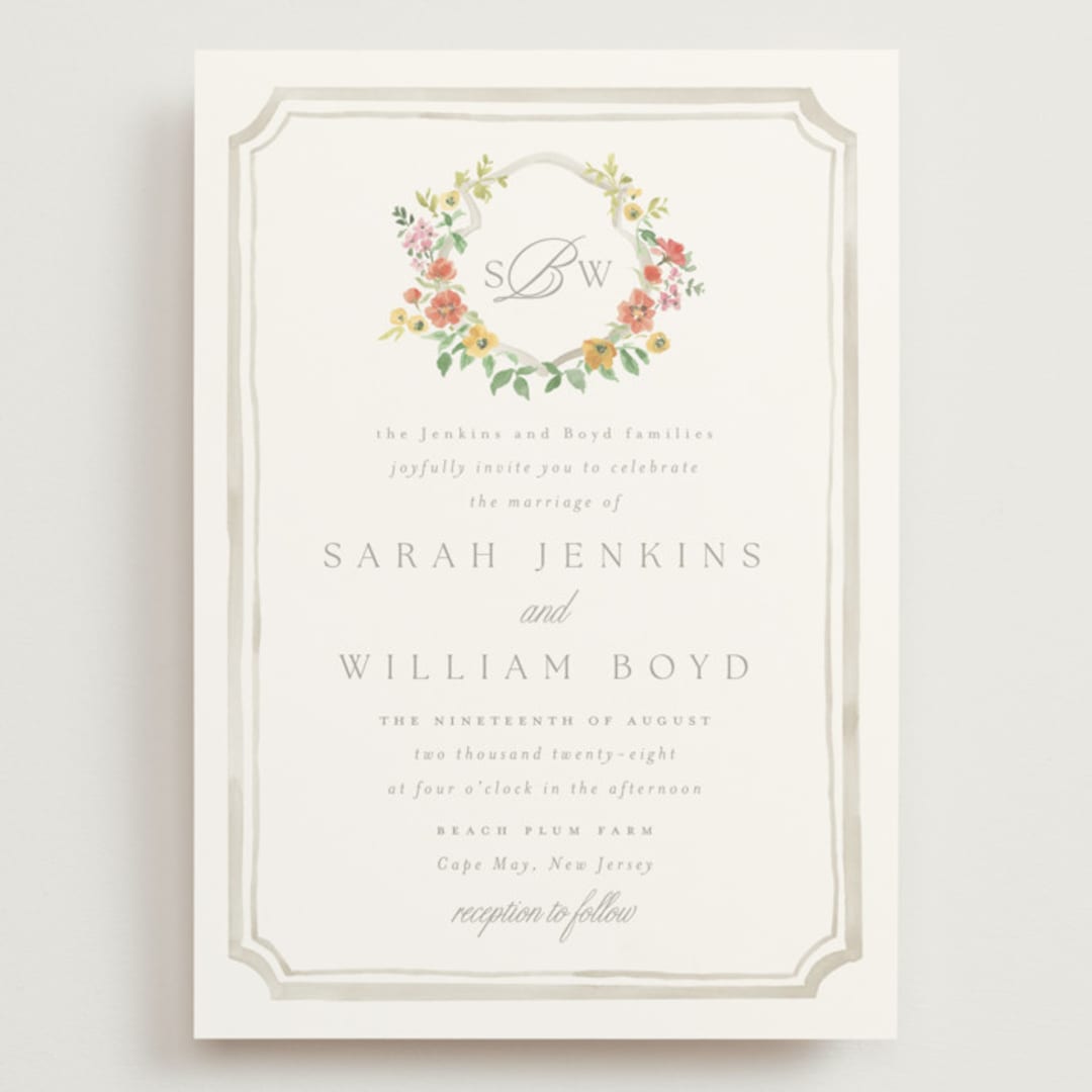 "Chelsea" - Wedding Invitations in Hibiscus by Everett Paper Goods - Front