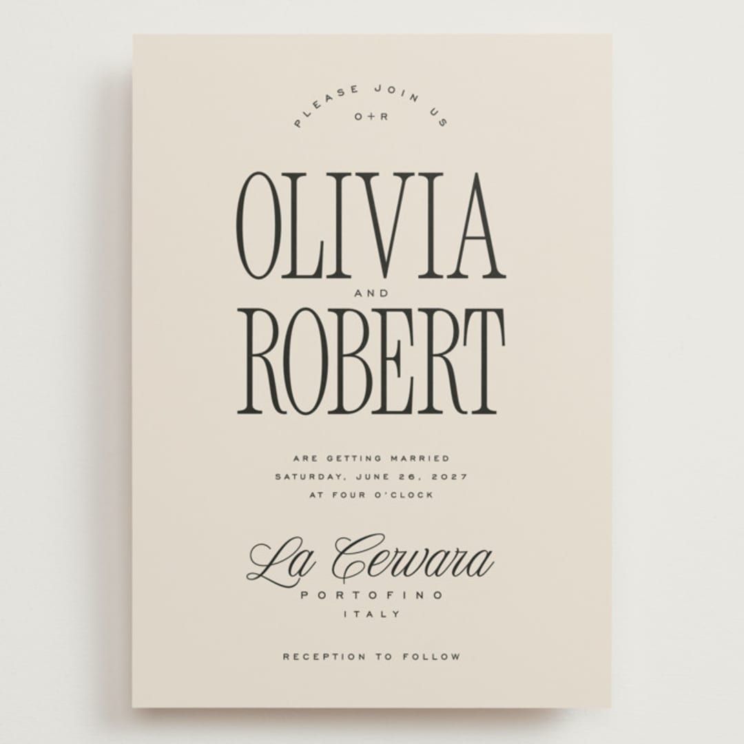 "Riviera" - Wedding Invitations in Linen by Kelly Schmidt - Front