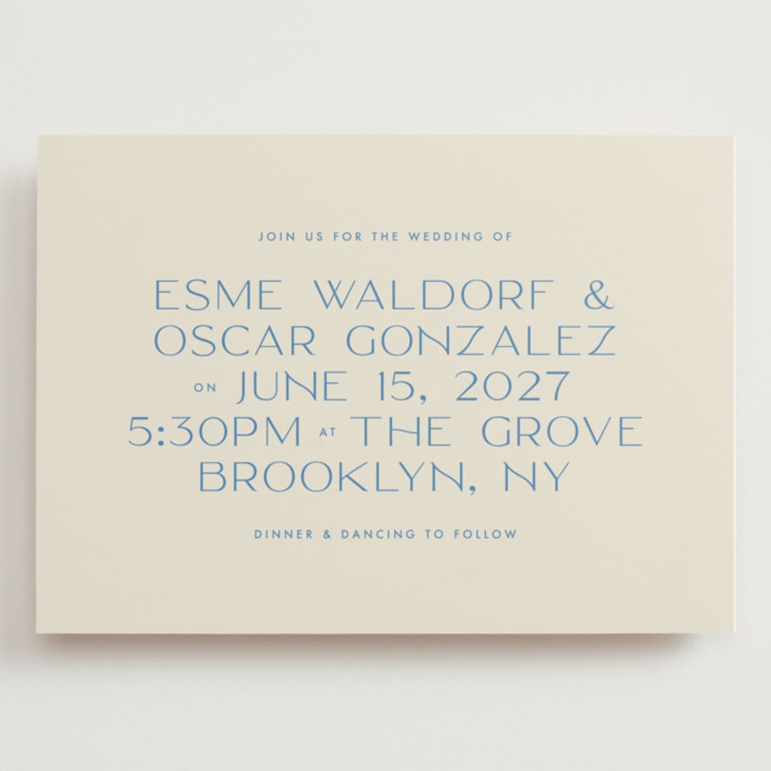 "Brooklyn" - Wedding Invitations in Cerulean by Ellen Schlegelmilch - Front