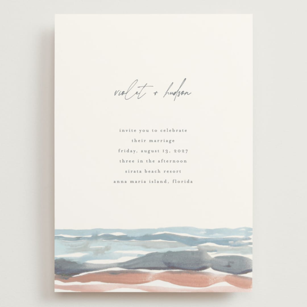 "waves" - Wedding Invitations in Beachy by Pixel and Hank - Front