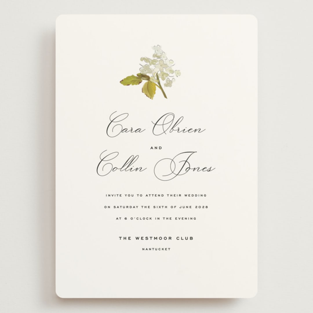 "Limelight" - Wedding Invitations in Linen by Olivia Kanaley Inman - Front