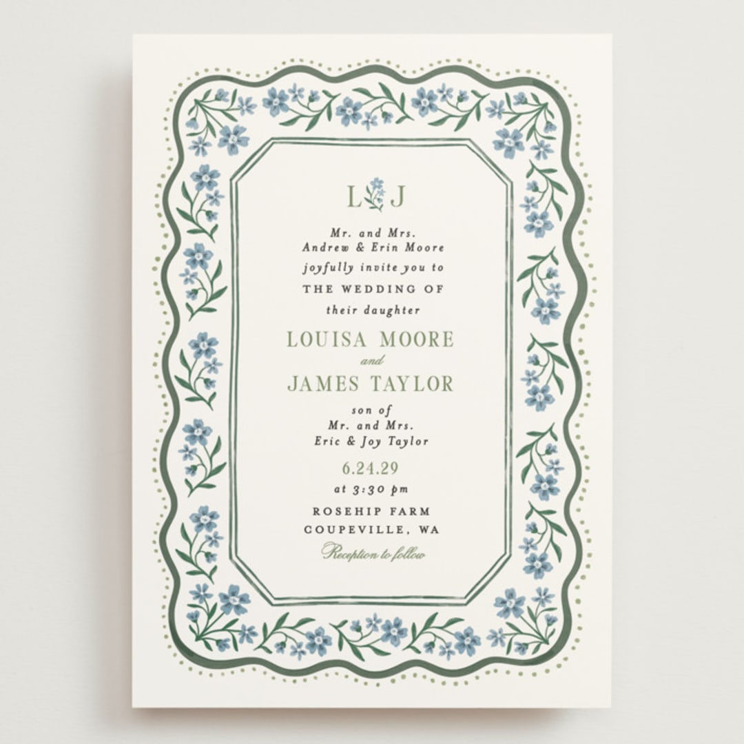 "Sweet Vintage" - Wedding Invitations in Periwinkle by Alethea and Ruth - Front