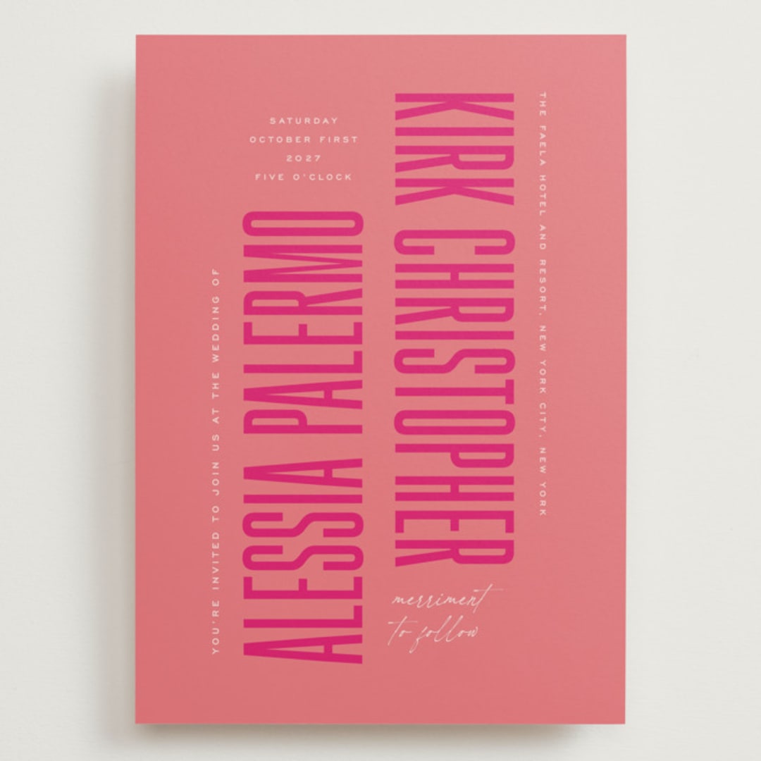 "Pop Romance" - Wedding Invitations in Fruit Punch by Ashley DeMeyere - Front