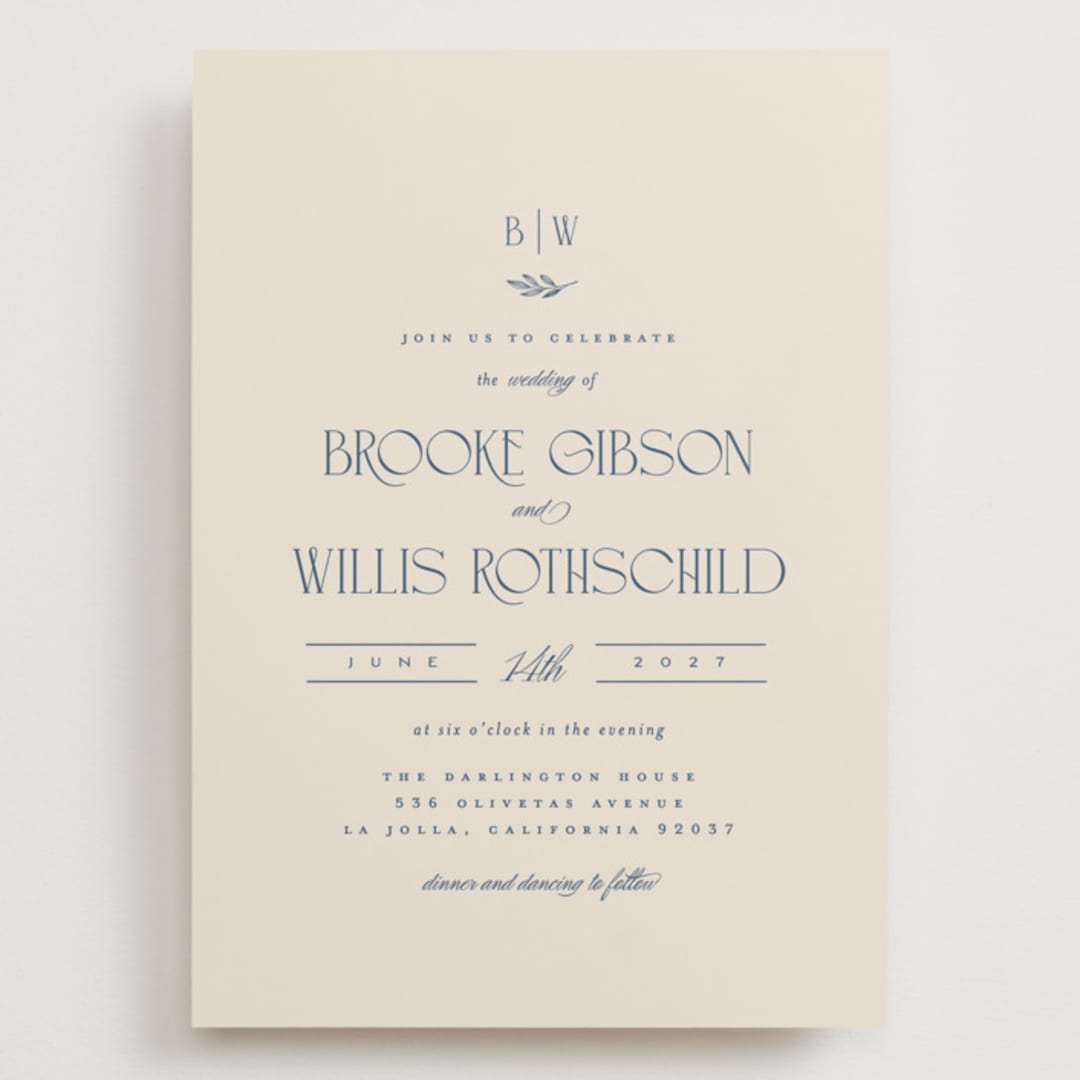 "Arched Monogram" - Wedding Invitations in Ecru by Erica Krystek - Front
