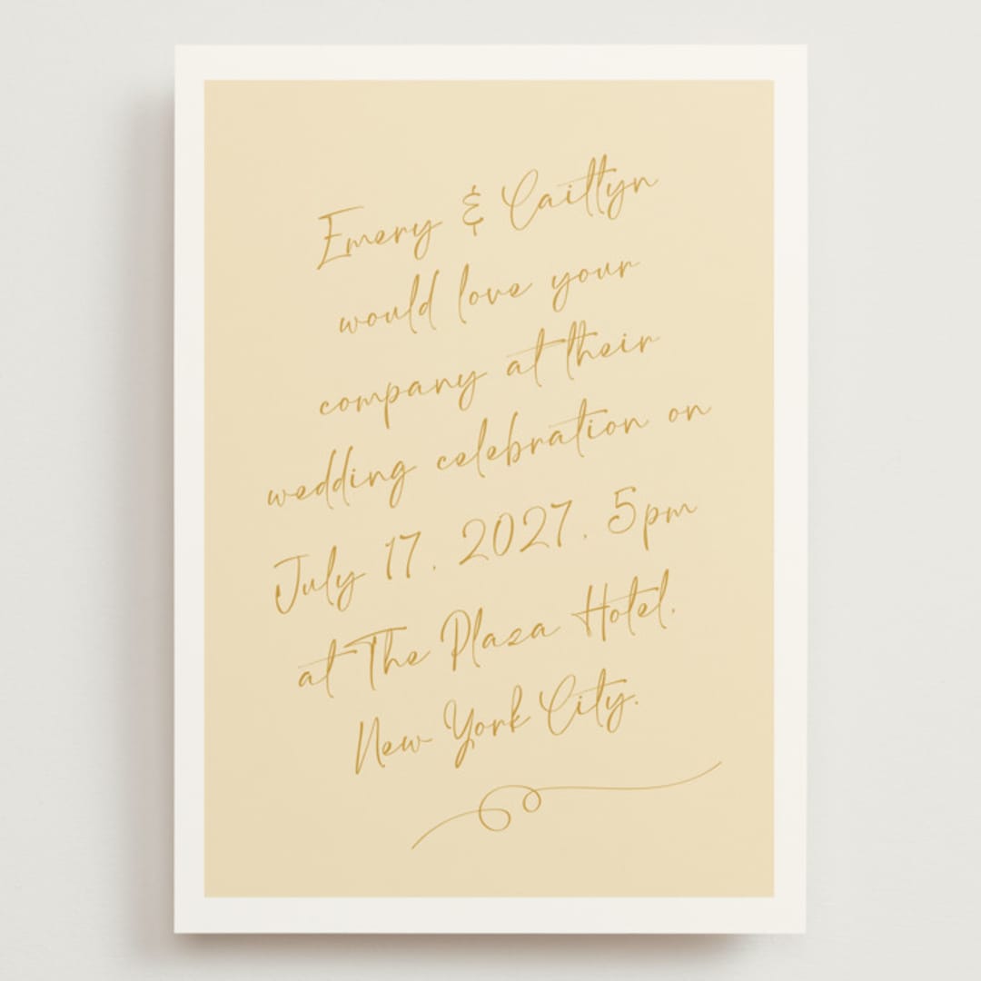 "Ink scribble" - Wedding Invitations in Honey by Adelyn T. - Front