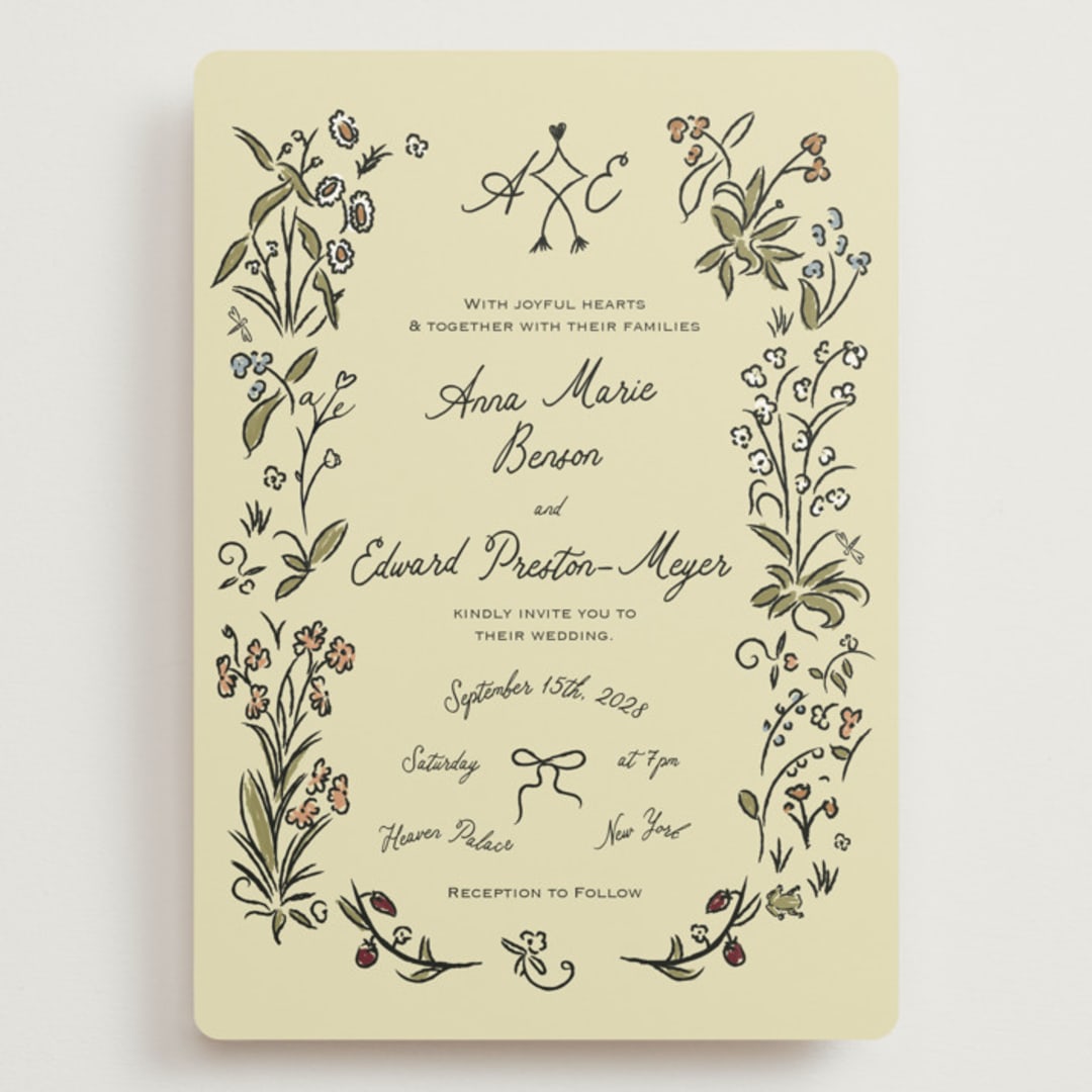 "Love Rests in a Garden" - Wedding Invitations in Oat by Helena Vitto - Front