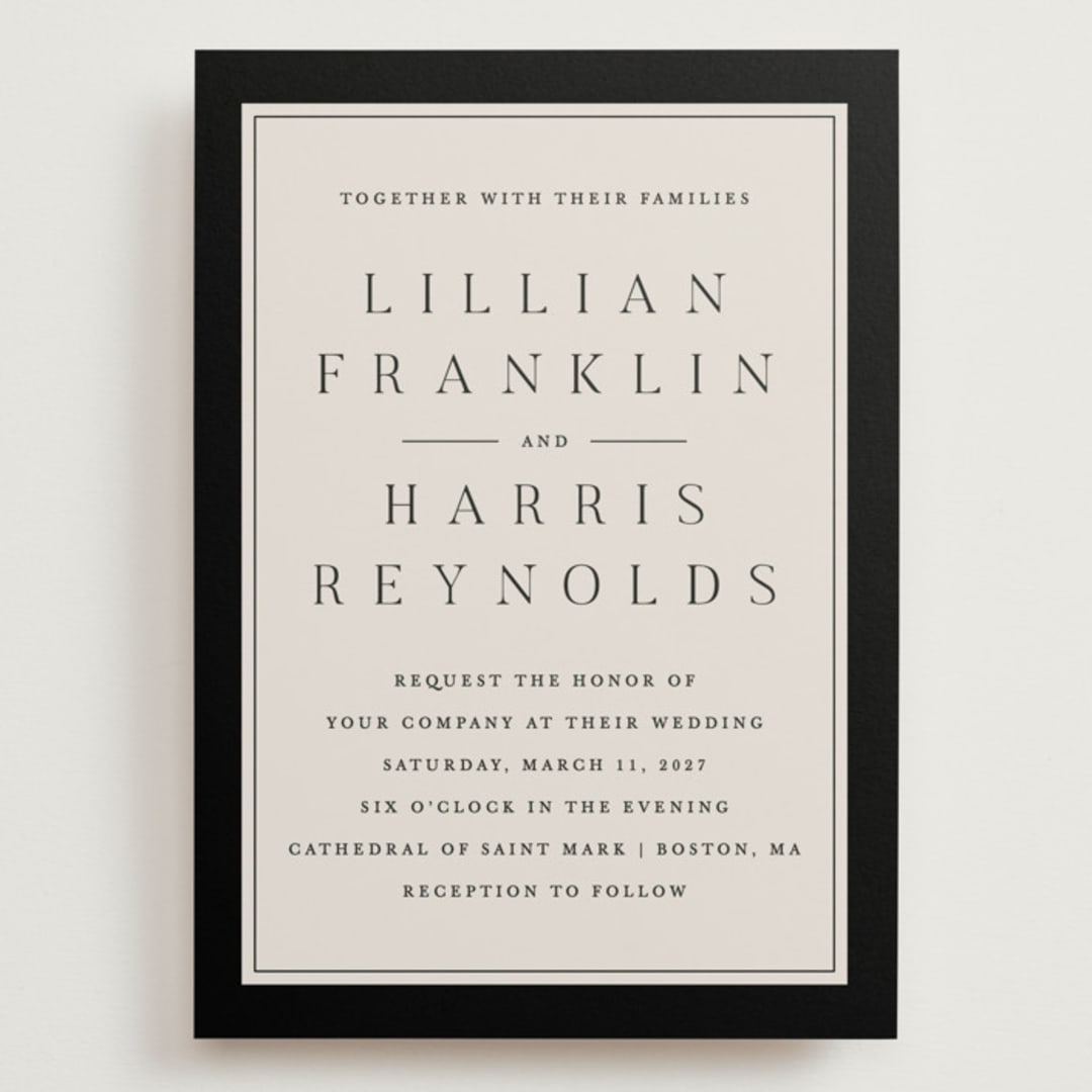 "Cambridge" - Wedding Invitations in Tuxedo by Amy Kross - Front