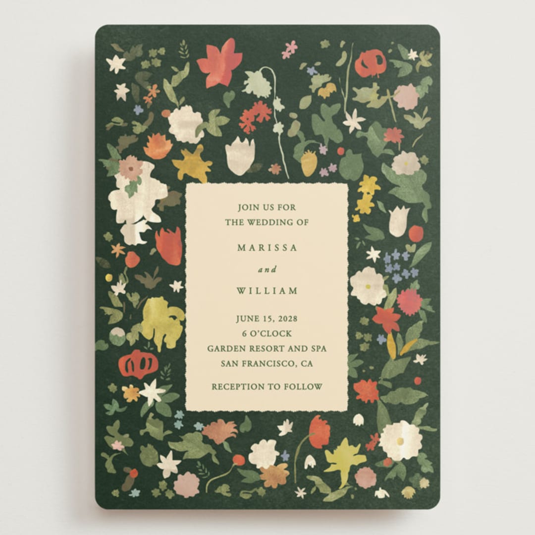 "all the flowers of the world" - Wedding Invitations in Garden by Sumak Studio - Front