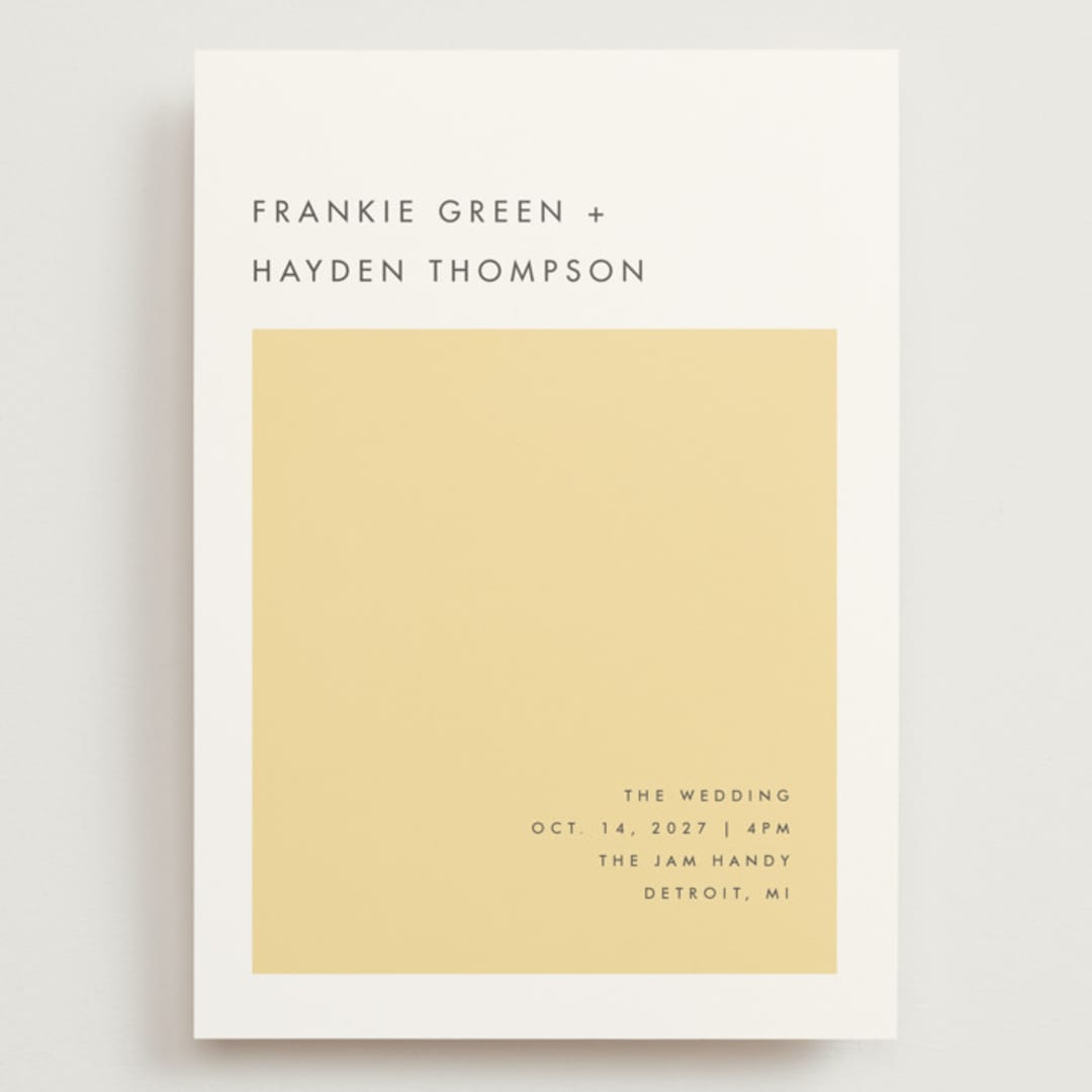 "Colorfield" - Wedding Invitations in Buttercup by Snow and Ivy - Front