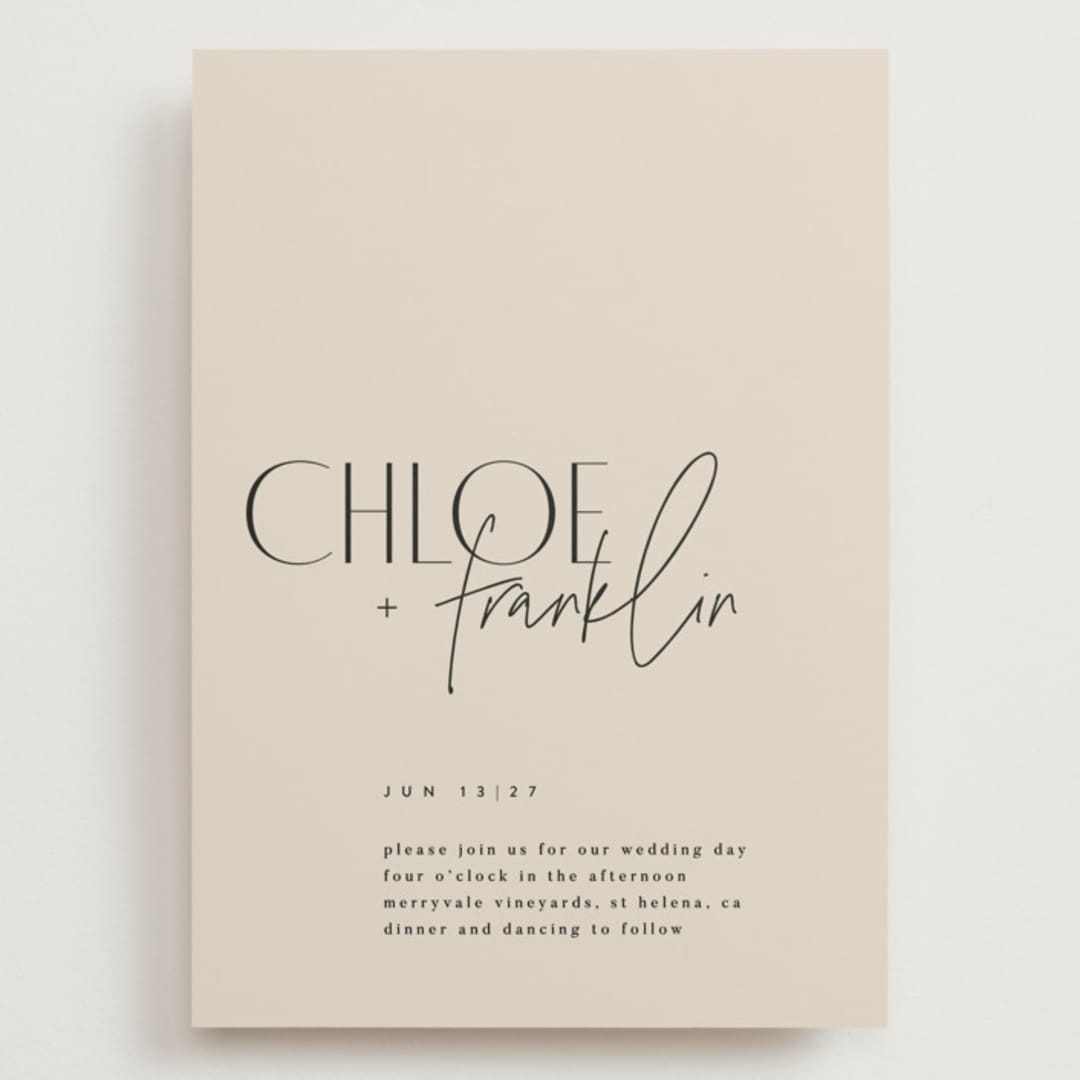 "Layered" - Wedding Invitations in Natural by Kelly Schmidt - Front