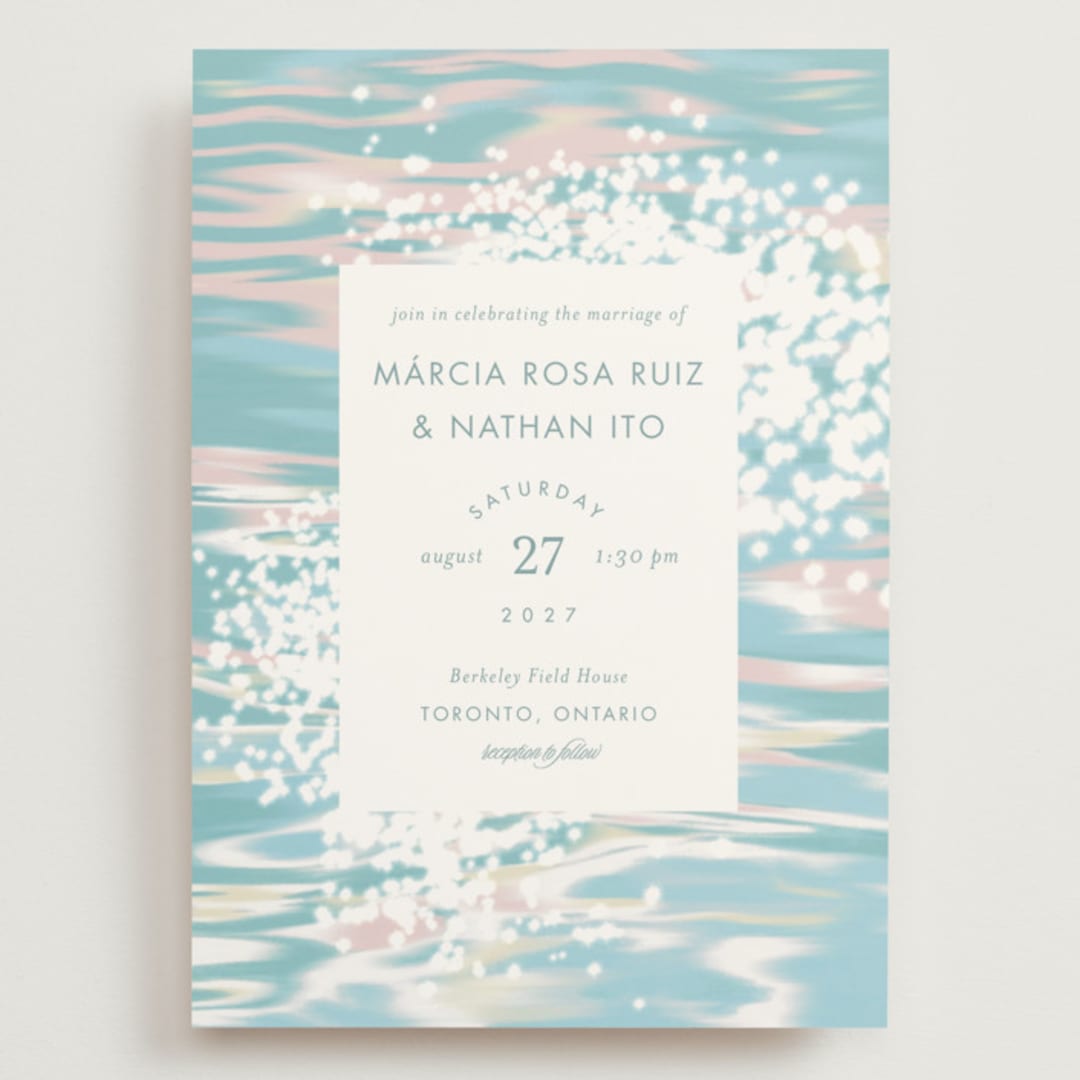 "Glisten" - Wedding Invitations in Rose Quartz by Sam Dubeau - Front