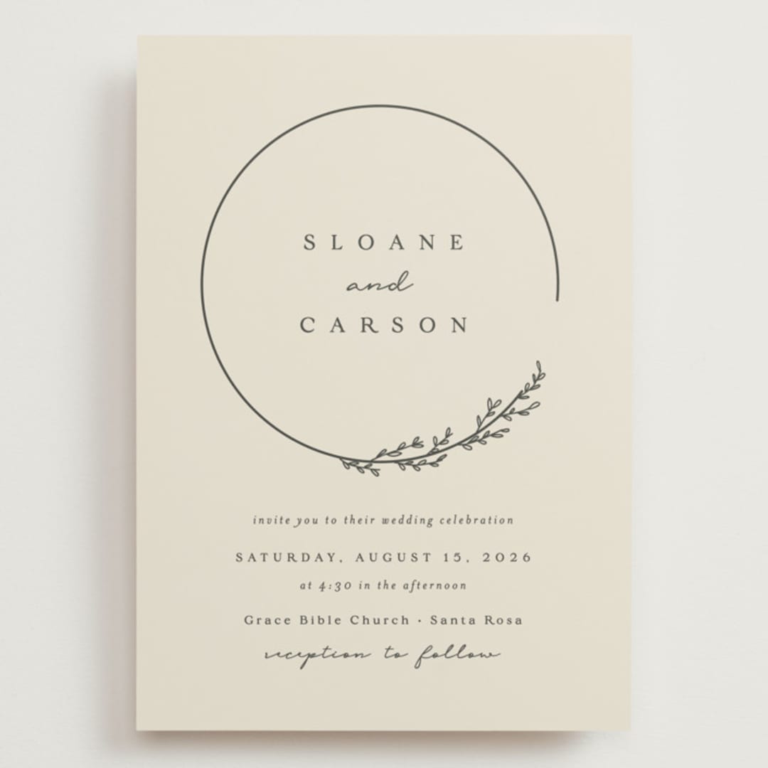 "Branched" - Wedding Invitations in Almond by Brianne Larsen - Front